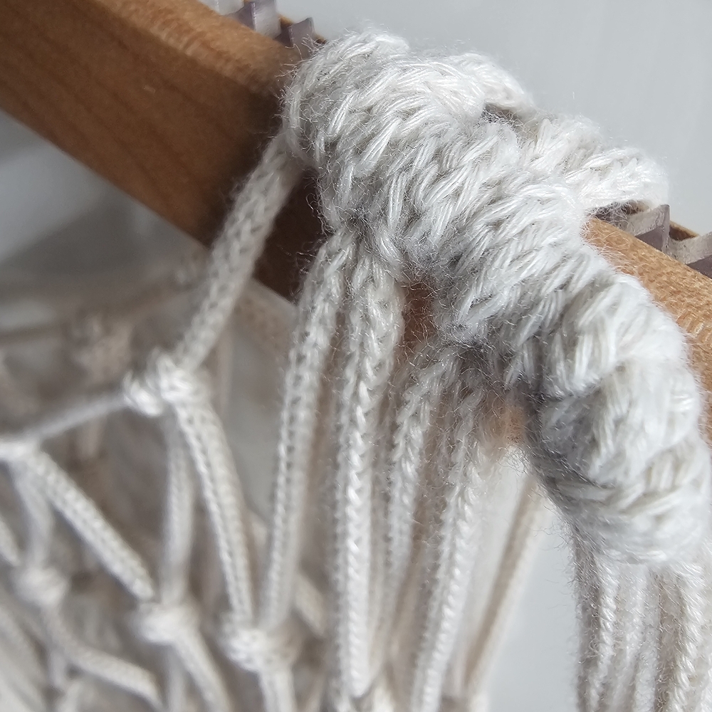 NEW Cream Bohemian Macrame ROPE NET DRESS - Picture 11 of 12